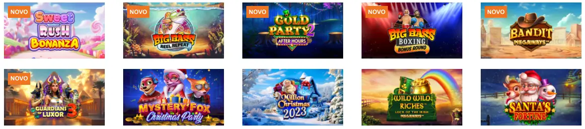 Biblioteca de jogos de mesa, slots e casino ao vivo