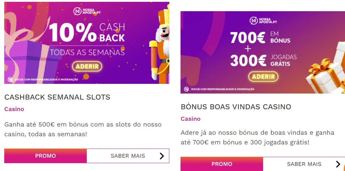 Oferta de cashback para apostas perdidas