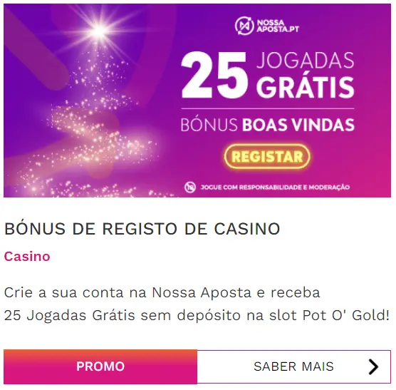 Rodadas grátis atribuídas após registo ou depósito